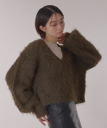 V Neck Shaggy Knit Pullover/Vネックシャギーニットプルオーバー