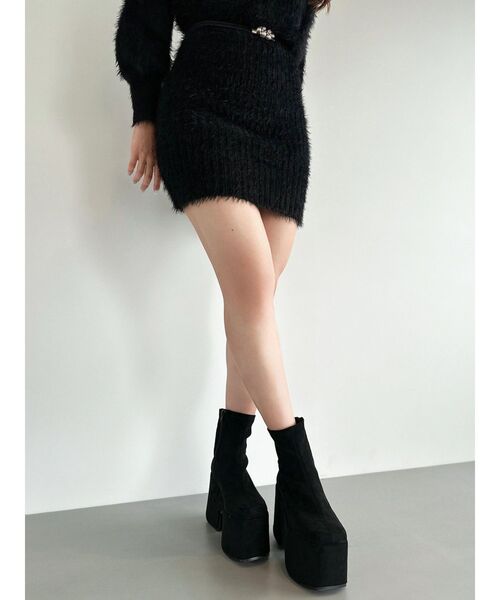 RESEXXY（リゼクシー）の「【追加生産分】厚底スエードショートブーツ（ブーツ・レディース・ブラック・MEDIUM/SMALL/LARGE）」の10枚目の写真