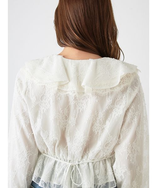 SNIDEL（スナイデル）の「Sustainableバリエーションフリルブラウス（シャツ/ブラウス・レディース・シルバー/アイボリー/ホワイト・F）」の12枚目の写真