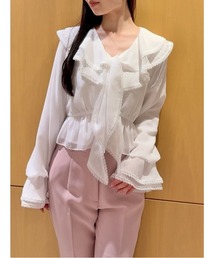 SNIDEL | Sustainableバリエーションフリルブラウス(シャツ/ブラウス)