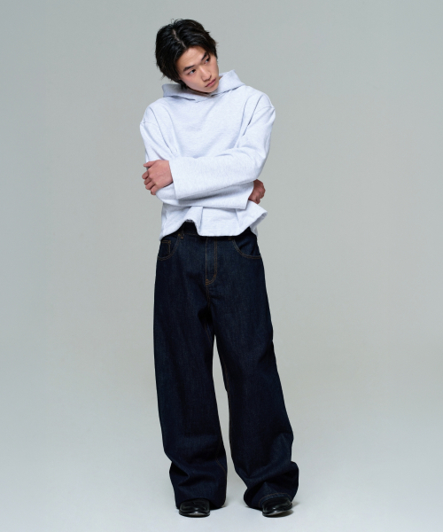ERA(エラ)の「MEN ERA WIDE FIT DENIM PANTS - INDIGO BLUE(デニムパンツ・メンズ・ダークブルー・MEDIUM/LARGE)」の8枚目の写真