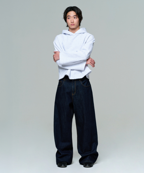 ERA(エラ)の「MEN ERA WIDE FIT DENIM PANTS - INDIGO BLUE(デニムパンツ・メンズ・ダークブルー・MEDIUM/LARGE)」の9枚目の写真
