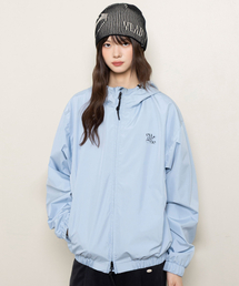 EUGGEN（ユジェン）の「2WAY フードパーカー ウィンドブレーカー ジャケット_ブルー（ナイロンジャケット）」