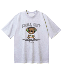 チルアウトオーバーサイズ半袖Tシャツ[ライトグレー]