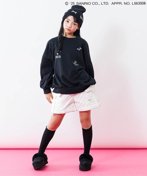 algy（アルジー）の「メタルりぼんニット帽（ニットキャップ/ビーニー・キッズ・オフホワイト/ブラック・FREE）」の3枚目の写真