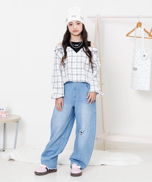 algy（アルジー）の「メタルりぼんニット帽（ニットキャップ/ビーニー・キッズ・オフホワイト/ブラック・FREE）」の16枚目の写真