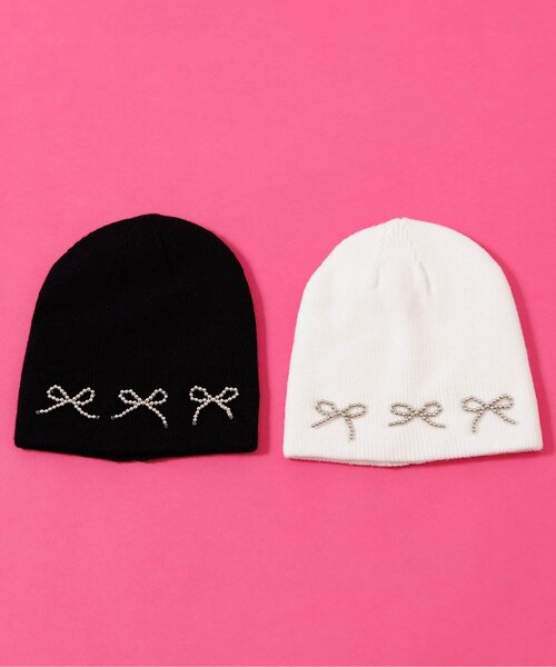 algy（アルジー）の「メタルりぼんニット帽（ニットキャップ/ビーニー・キッズ・オフホワイト/ブラック・FREE）」の17枚目の写真