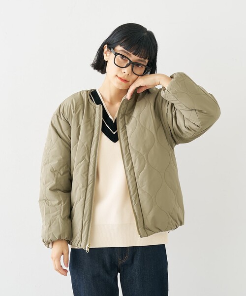 collex(コレックス)の「キルト×ボアリバーシブル中綿ブルゾン(ブルゾン・レディース・ブラック/カーキ/ベージュ・フリー)」の3枚目の写真