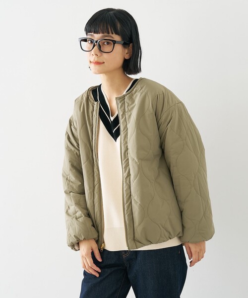 collex(コレックス)の「キルト×ボアリバーシブル中綿ブルゾン(ブルゾン・レディース・ブラック/カーキ/ベージュ・フリー)」の6枚目の写真