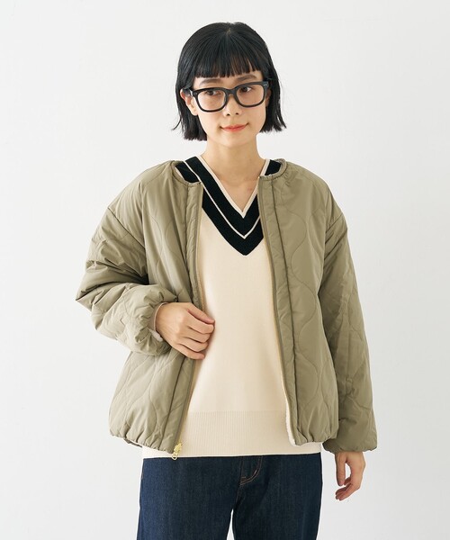 collex(コレックス)の「キルト×ボアリバーシブル中綿ブルゾン(ブルゾン・レディース・ブラック/カーキ/ベージュ・フリー)」の7枚目の写真