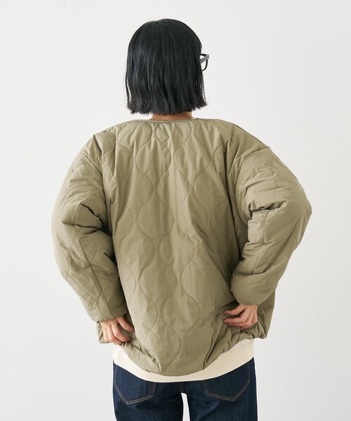 collex(コレックス)の「キルト×ボアリバーシブル中綿ブルゾン(ブルゾン・レディース・ブラック/カーキ/ベージュ・フリー)」の9枚目の写真