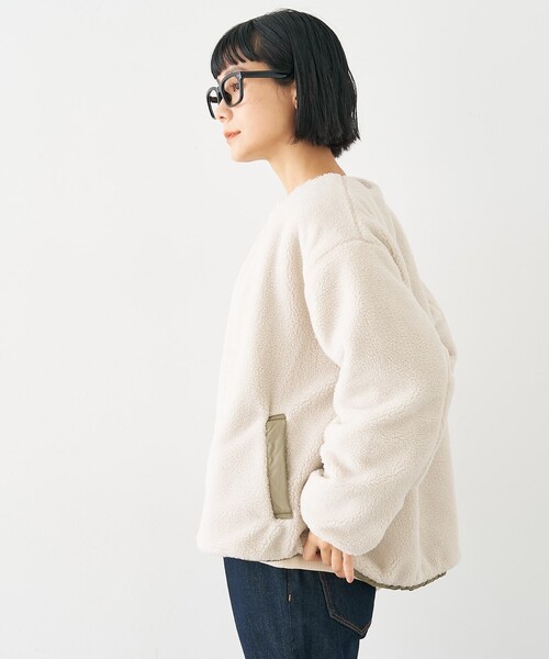 collex(コレックス)の「キルト×ボアリバーシブル中綿ブルゾン(ブルゾン・レディース・ブラック/カーキ/ベージュ・フリー)」の14枚目の写真