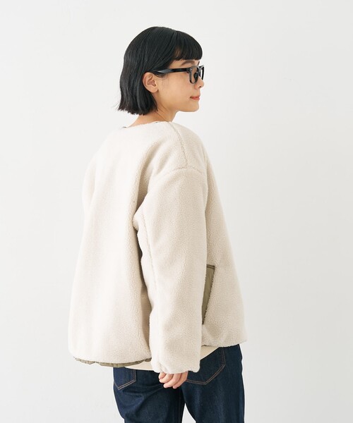 collex（コレックス）の「キルト×ボアリバーシブル中綿ブルゾン