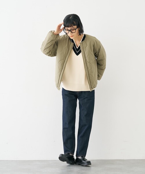 collex(コレックス)の「キルト×ボアリバーシブル中綿ブルゾン(ブルゾン・レディース・ブラック/カーキ/ベージュ・フリー)」の22枚目の写真