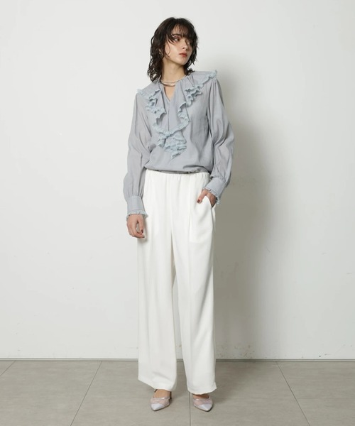 CADUNE（カデュネ）の「イージー美脚パンツ（その他パンツ・レディース・ホワイト/ライトブルー/ブラック・34/36/38）」の8枚目の写真