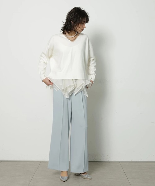 CADUNE（カデュネ）の「イージー美脚パンツ（その他パンツ・レディース・ホワイト/ライトブルー/ブラック・34/36/38）」の4枚目の写真