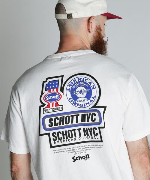 Schott(ショット)の「Schott/ショット/MANY PIECES T-SHIRT/メニー ピーシーズ Tシャツ(Tシャツ/カットソー・メンズ・ブラック/ホワイト/レッド・M/L/XL/2XL)」の1枚目の写真