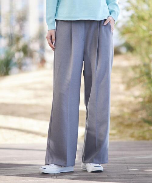 【NEW】デッサン（Dessin）/【洗える】裏起毛セミワイドツイルパンツ セール】【洗える】裏起毛セミワイドツイルパンツ（その他パンツ