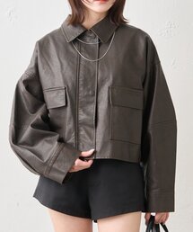 mline | [mline]オーバーショート レザージャケット(その他アウター)