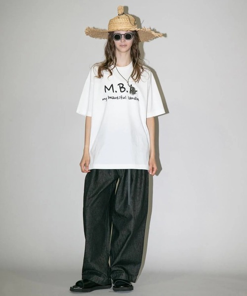 my beautiful landlet（マイビューティフルランドレット）の「【my beautiful landlet】12.5oz DENIM TUCK WIDE PANTS - One Wash（デニムパンツ・メンズ・ブラック/ブルー・1/2/0）」の4枚目の写真