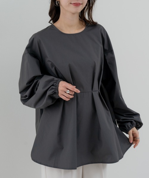 refinedworks（リファインドワークス）の「【refinedworks】ふんわり袖 で魅せる、主役級 ブラウス（シャツ/ブラウス・レディース・オフホワイト/ブラック/ブラウン・FREE）」の4枚目の写真