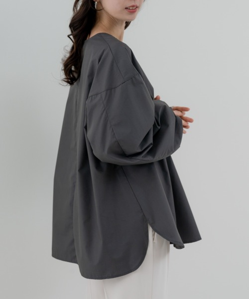 refinedworks（リファインドワークス）の「【refinedworks】ふんわり袖 で魅せる、主役級 ブラウス（シャツ/ブラウス・レディース・オフホワイト/ブラック/ブラウン・FREE）」の6枚目の写真