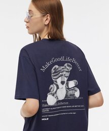 フロントバッグプリンテッドボックスT(ネイビー)