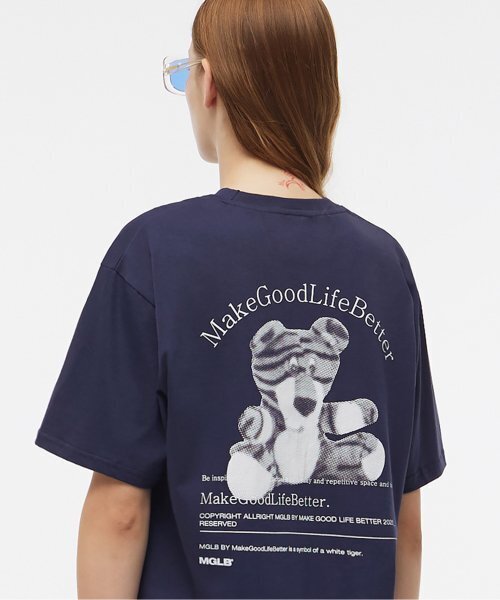 MATCHGLOBE(マッチグローブ)の「フロントバッグプリンテッドボックスT(ネイビー)(Tシャツ/カットソー・レディース・その他・FREE)」の2枚目の写真