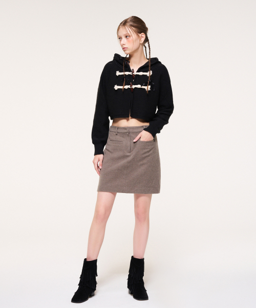 ETMON(エトモン)の「Toggle Point Hood Knit Cardigan, Black(カーディガン/ボレロ・レディース・その他・FREE)」の4枚目の写真