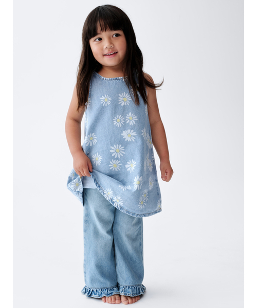 GAP（ギャップ）の「デイジー デニムワンピース (幼児・ベビー)（ワンピース・キッズ・インディゴブルー・100cm/105cm/110cm/80ｃｍ/90cm/95cm/70cm）」の4枚目の写真