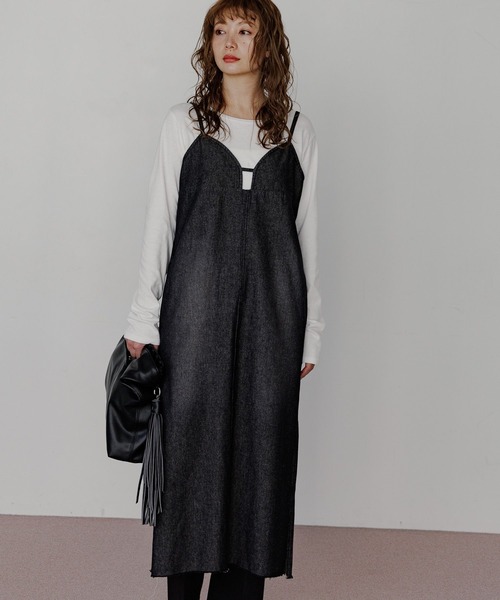 BAYFLOW（ベイフロー）の「[WEB限定]デニムキャミワンピース（ワンピース・レディース・ブラック/インディゴブルー・SMALL/MEDIUM）」の5枚目の写真