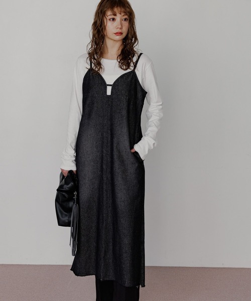 BAYFLOW（ベイフロー）の「[WEB限定]デニムキャミワンピース（ワンピース・レディース・ブラック/インディゴブルー・SMALL/MEDIUM）」の8枚目の写真