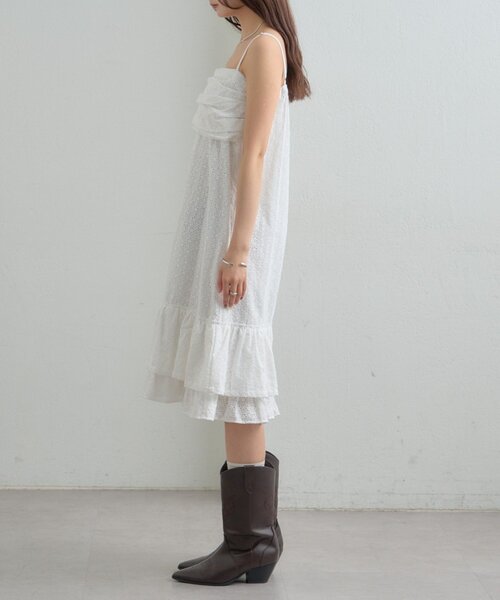 mystic(ミスティック)の「フラワー刺繍キャミワンピース(ワンピース・レディース・ブラック/オフホワイト・FREE)」の18枚目の写真