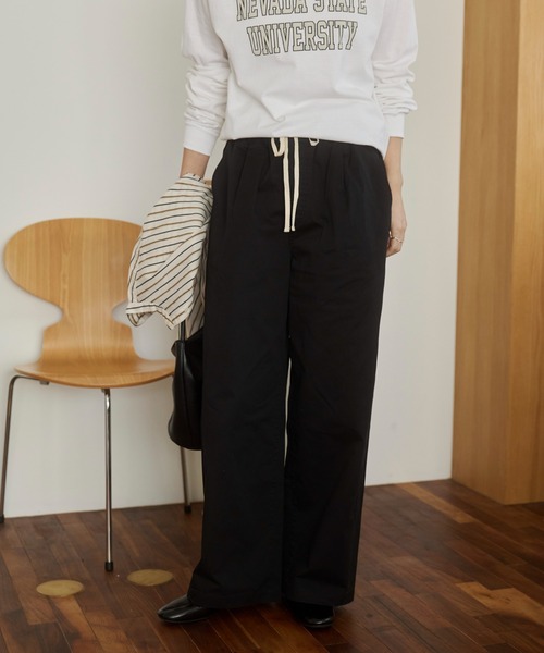 ANGIE（アンジー）の「【丈が選べる】ツイルイージーパンツ（チノパンツ・レディース・ライトベージュ/ブラック/ベージュ・MT/MEDIUM）」の13枚目の写真