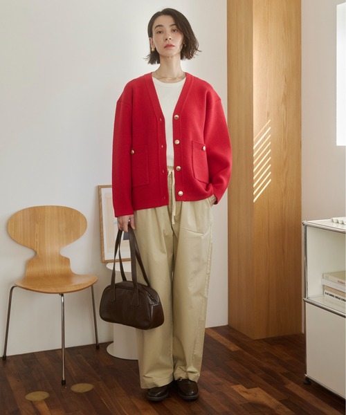 ANGIE（アンジー）の「【丈が選べる】ツイルイージーパンツ（チノパンツ・レディース・ライトベージュ/ブラック/ベージュ・MT/MEDIUM）」の10枚目の写真