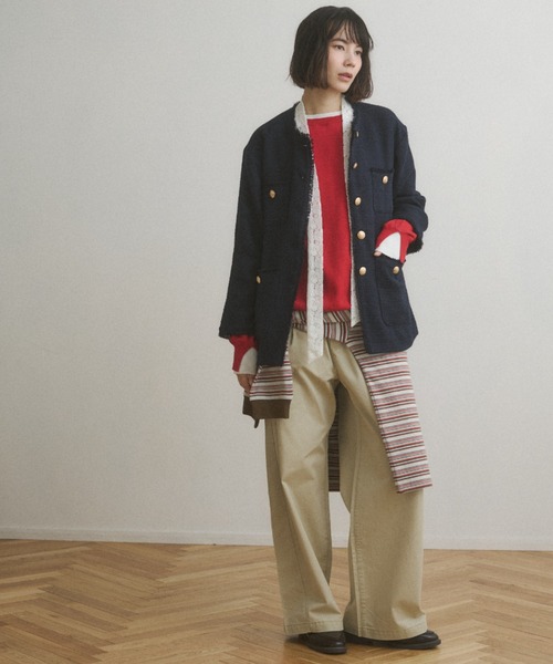 ANGIE（アンジー）の「【丈が選べる】ツイルイージーパンツ（チノパンツ・レディース・ライトベージュ/ブラック/ベージュ・MT/MEDIUM）」の12枚目の写真