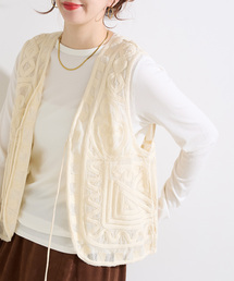Simplicite（サンプリシテ）の「《追加5》手洗い可 / メッシュ刺繍ベスト（その他アウター）」