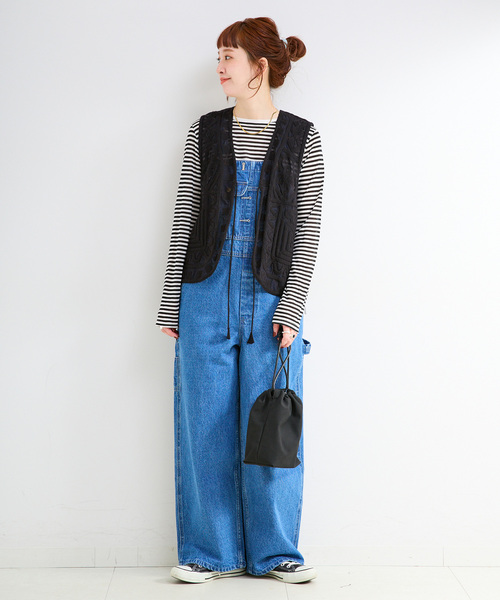 B.C STOCK（ベーセーストック）の「《追加5》手洗い可 / メッシュ刺繍ベスト（その他アウター・レディース・ブラック/アイボリー・FREE）」の3枚目の写真