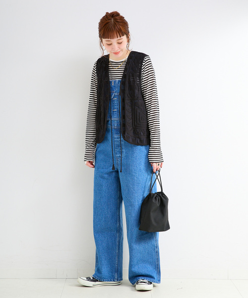 B.C STOCK（ベーセーストック）の「《追加5》手洗い可 / メッシュ刺繍ベスト（その他アウター・レディース・ブラック/アイボリー・FREE）」の4枚目の写真