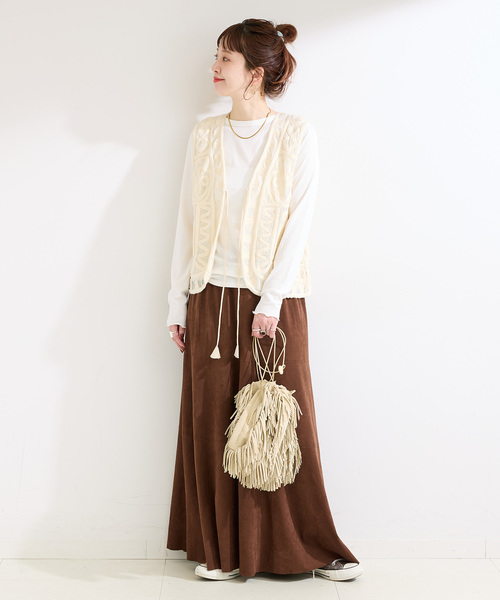 B.C STOCK（ベーセーストック）の「《追加5》手洗い可 / メッシュ刺繍ベスト（その他アウター・レディース・ブラック/アイボリー・FREE）」の11枚目の写真