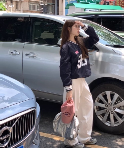 Ritzy(リッツィー)の「ナンバープリントベースボールシャツ(Tシャツ/カットソー・レディース・ネイビー/グレー・M/L)」の22枚目の写真
