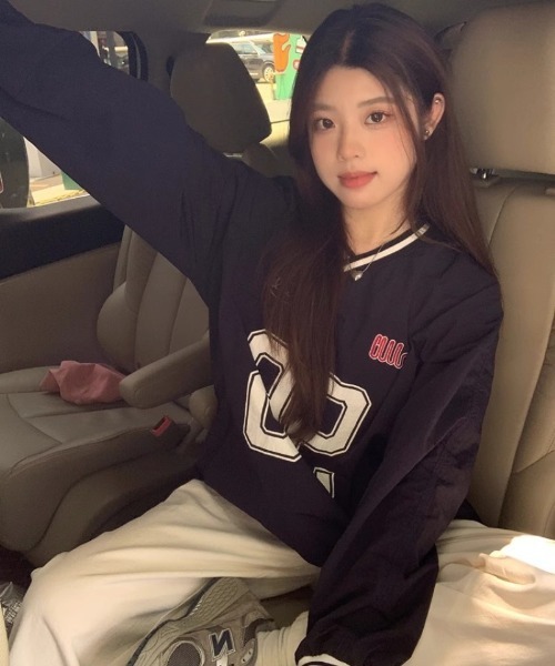 Ritzy(リッツィー)の「ナンバープリントベースボールシャツ(Tシャツ/カットソー・レディース・ネイビー/グレー・M/L)」の12枚目の写真