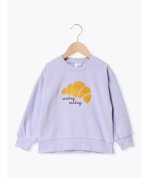 Samansa Mos2 Lagom（サマンサモスモスラーゴム）の「クロワッサンさがら刺繍トレーナー（Tシャツ/カットソー・キッズ・イエロー/パープル/トップグレー・100/110/120/95/130）」の3枚目の写真