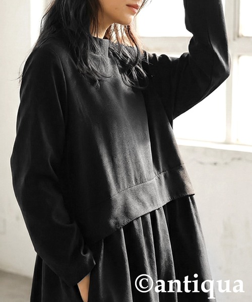 antiqua(アンティカ)の「ロングワンピース(ワンピース・レディース・ブラック/グレー・ONESIZE)」の4枚目の写真
