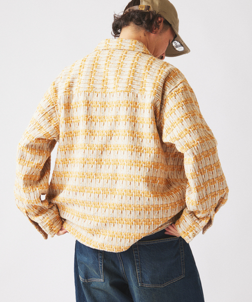 JOURNAL STANDARD relume（ジャーナルスタンダード　レリューム）の「ファンシー ツィード CPO シャツブルゾン（シャツ/ブラウス・メンズ・サックスブルー/オレンジ系その他/グリーン系その他・MEDIUM/LARGE）」の18枚目の写真