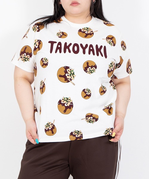 PUNYUS - PUNYUS フードTシャツ たこ焼き サイズ3 ライブ参戦服に♪ たこ焼き総柄Tシャツ（Tシャツ/カットソー）｜PUNYUS（プニュズ）の