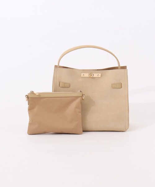 NOLLEY’S（ノーリーズ）の「HINERI　スエードバッグM（トートバッグ・レディース・ベージュ・FREE）」の5枚目の写真