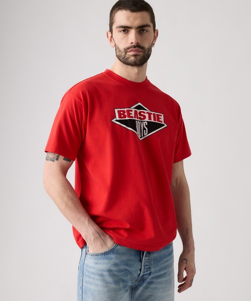 Levi's(リーバイス)の「Levi's/リーバイス Levi's(R) x BEASTIE BOYS LOGO Tシャツ(Tシャツ/カットソー・メンズ・レッド・S/M/L/XL)」の3枚目の写真