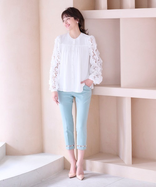 Chesty(チェスティー)の「レースフリルスリーブブラウス(シャツ/ブラウス・レディース・ネイビー/オフホワイト・0/1)」の15枚目の写真