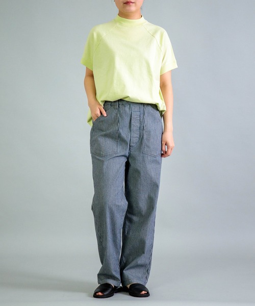 OMNIGOD womens / オムニゴッド] ヒッコリーデニム PWイージーパンツ